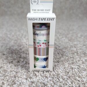 The Home Edit Washi Tape Edit 6 Rolls 7 Meters Rainbow Stars Hearts Cherries